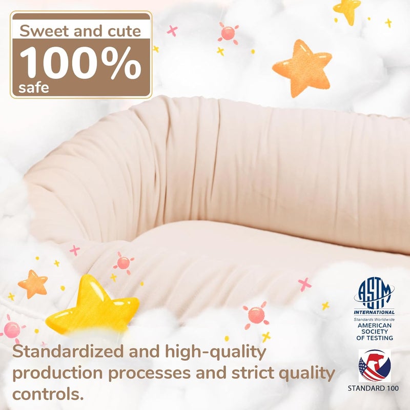 EAQ Baby Lounger, Infant Lounger for Newborn,Portable Baby Nest Cover Breathable & Soft, Newborn Essentials - Image 3